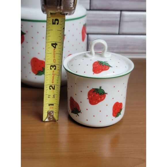 Vintage Japan Rosenthal Netter Strawberry Pitcher, Sugar and Creamer Set - Picture 6 of 8